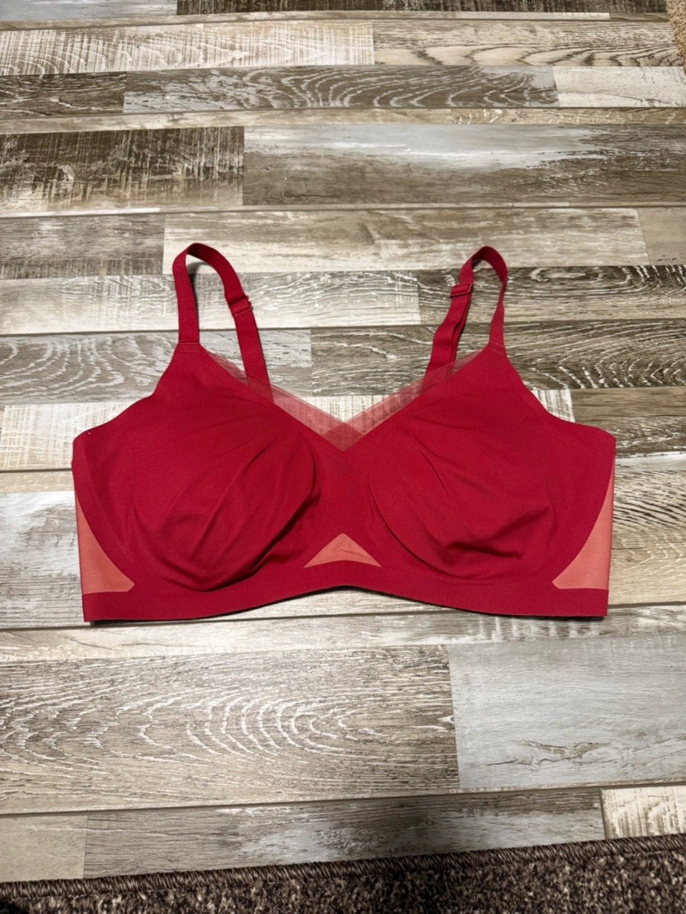 Honeylove Crossover Wireless Red Bra Size 2XL Shaping Seamless Comfort